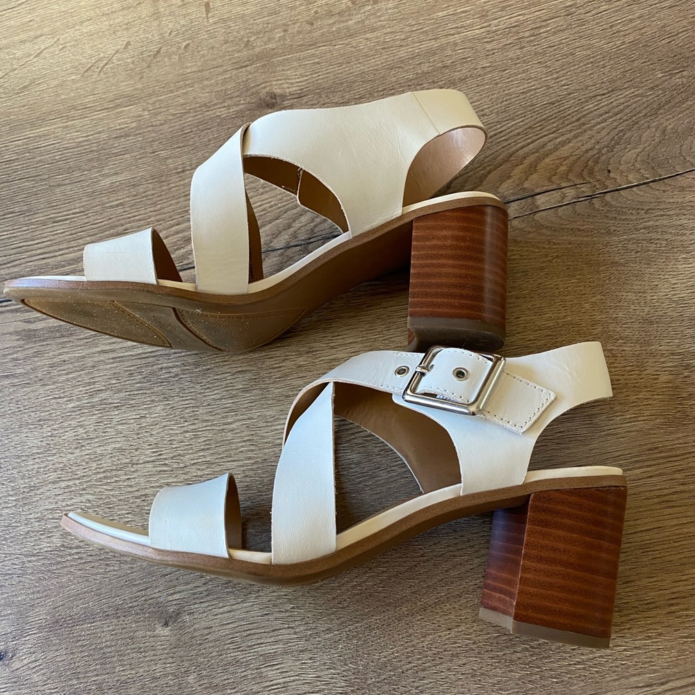 Franco Sarto block heel sandal cream